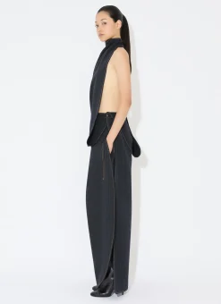 ASYMMETRICAL CAPE TOP IN WOOL DENIM