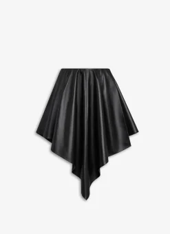 ASYMMETRICAL LEATHER SKIRT