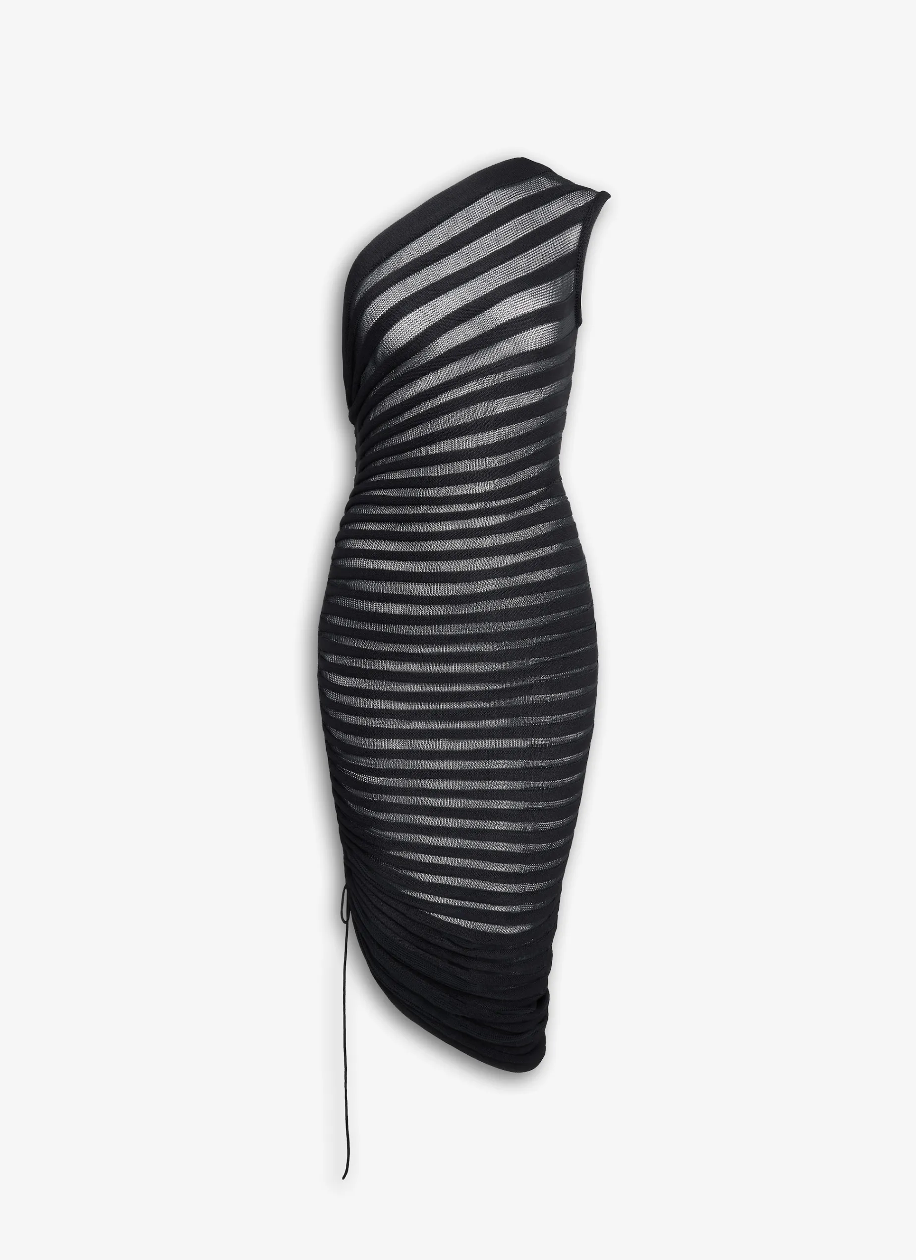 ASYMMETRICAL SKELETON DRESS IN 3D KNIT