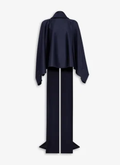 BACKLESS SCARF BLOUSE