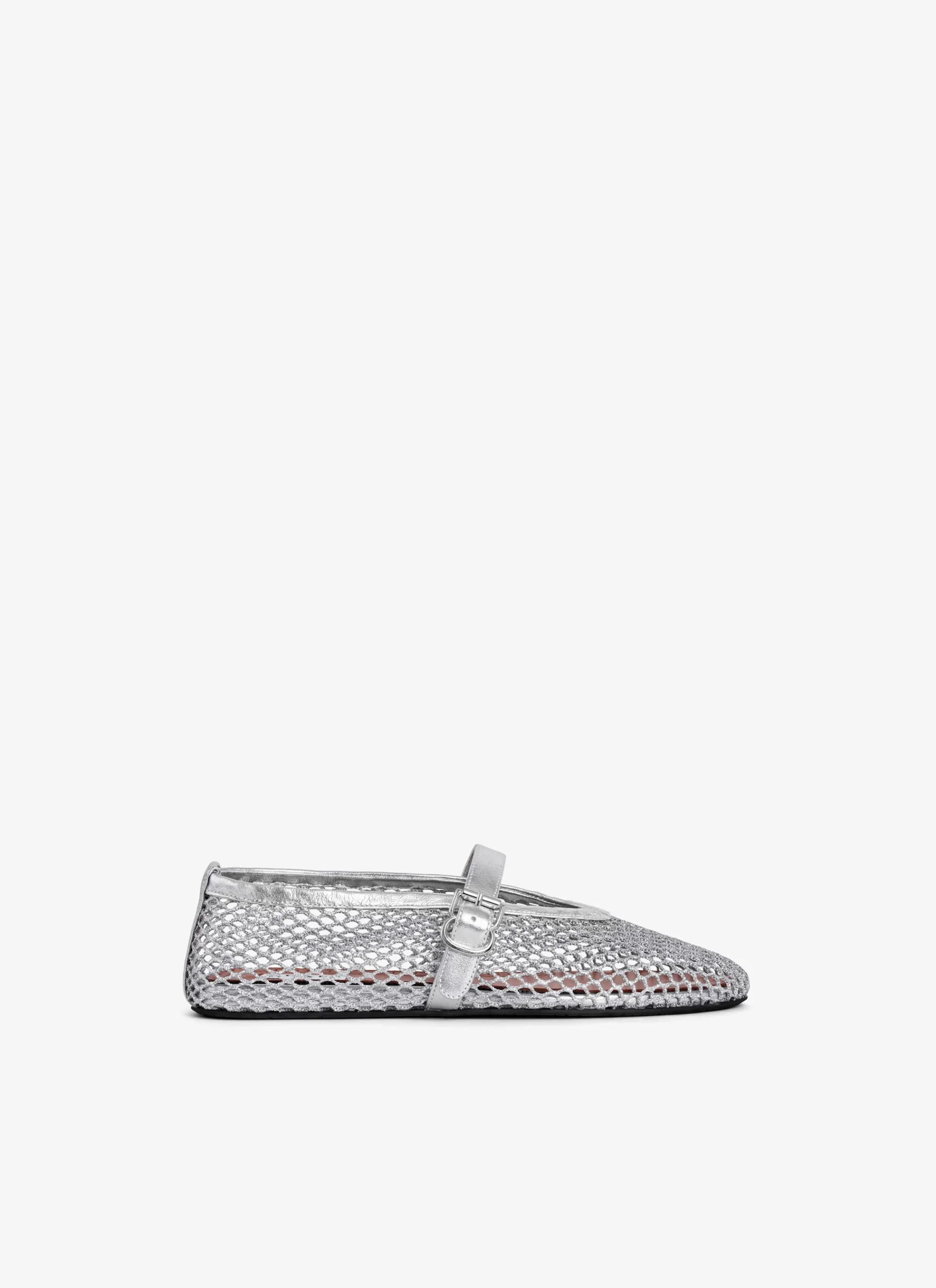 BALLET FLATS IN LAMINATED FISHNET