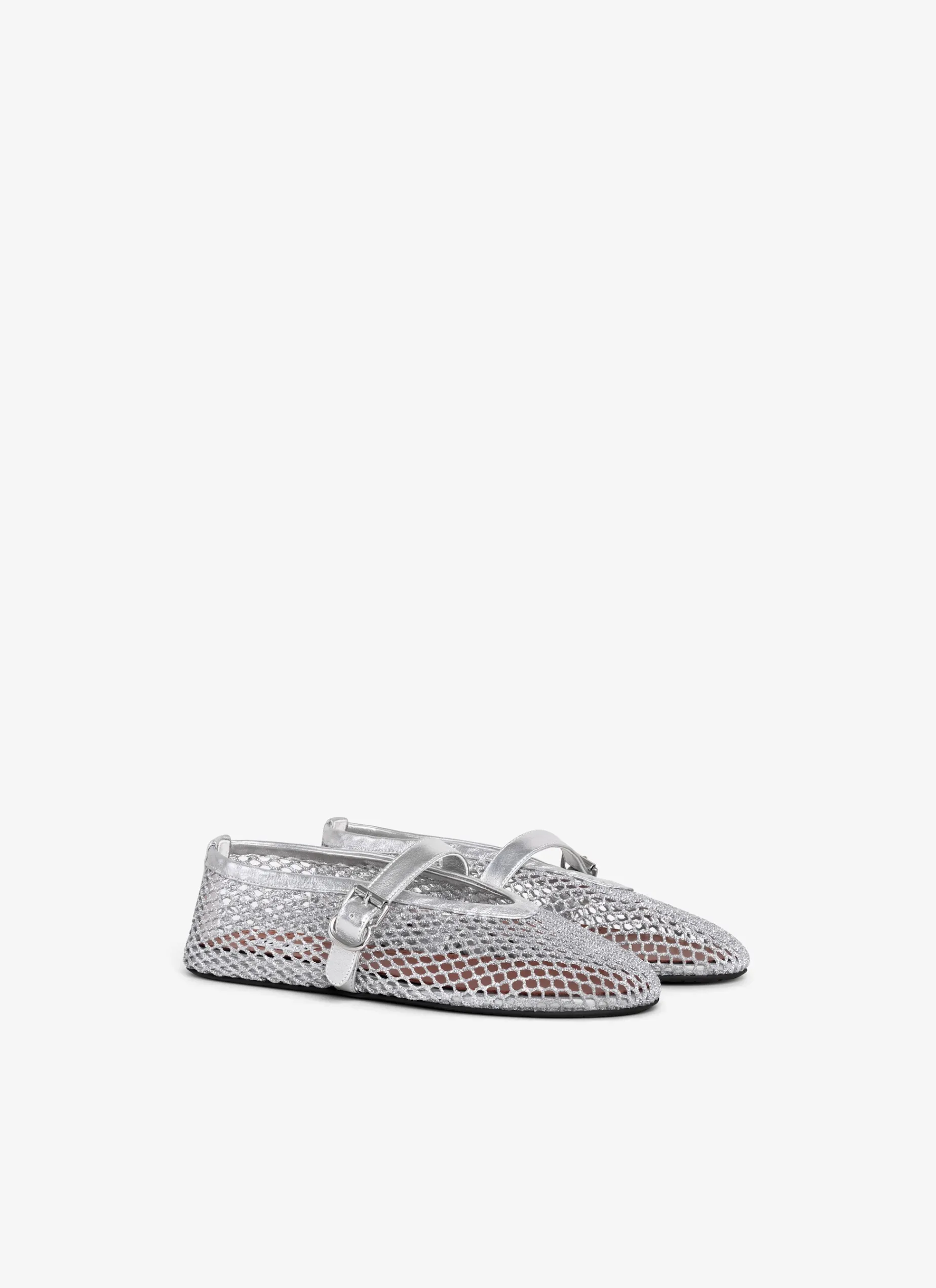 BALLET FLATS IN LAMINATED FISHNET