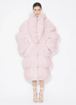 BUBBLE COAT IN KNITTED FUR