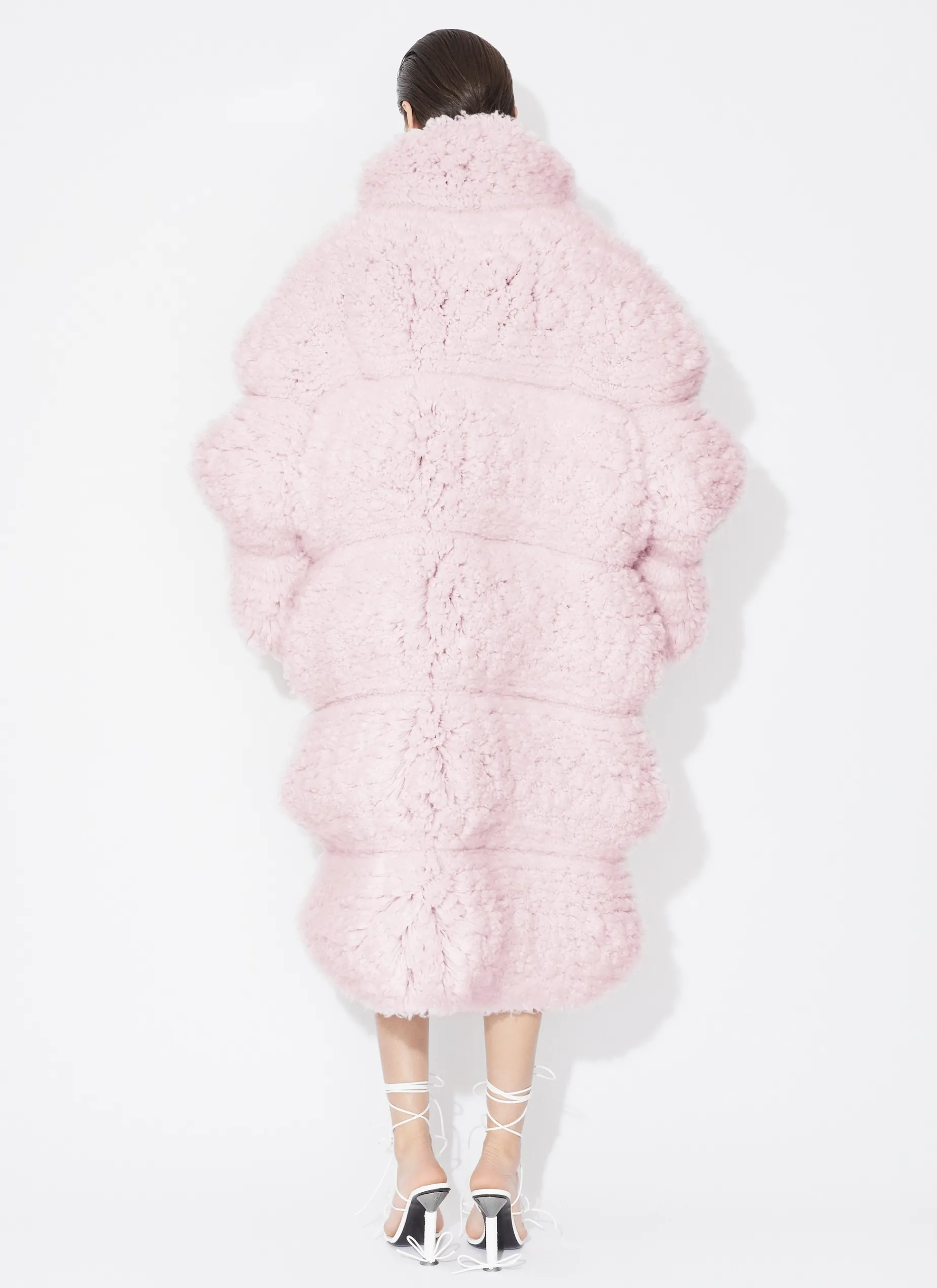 BUBBLE COAT IN KNITTED FUR