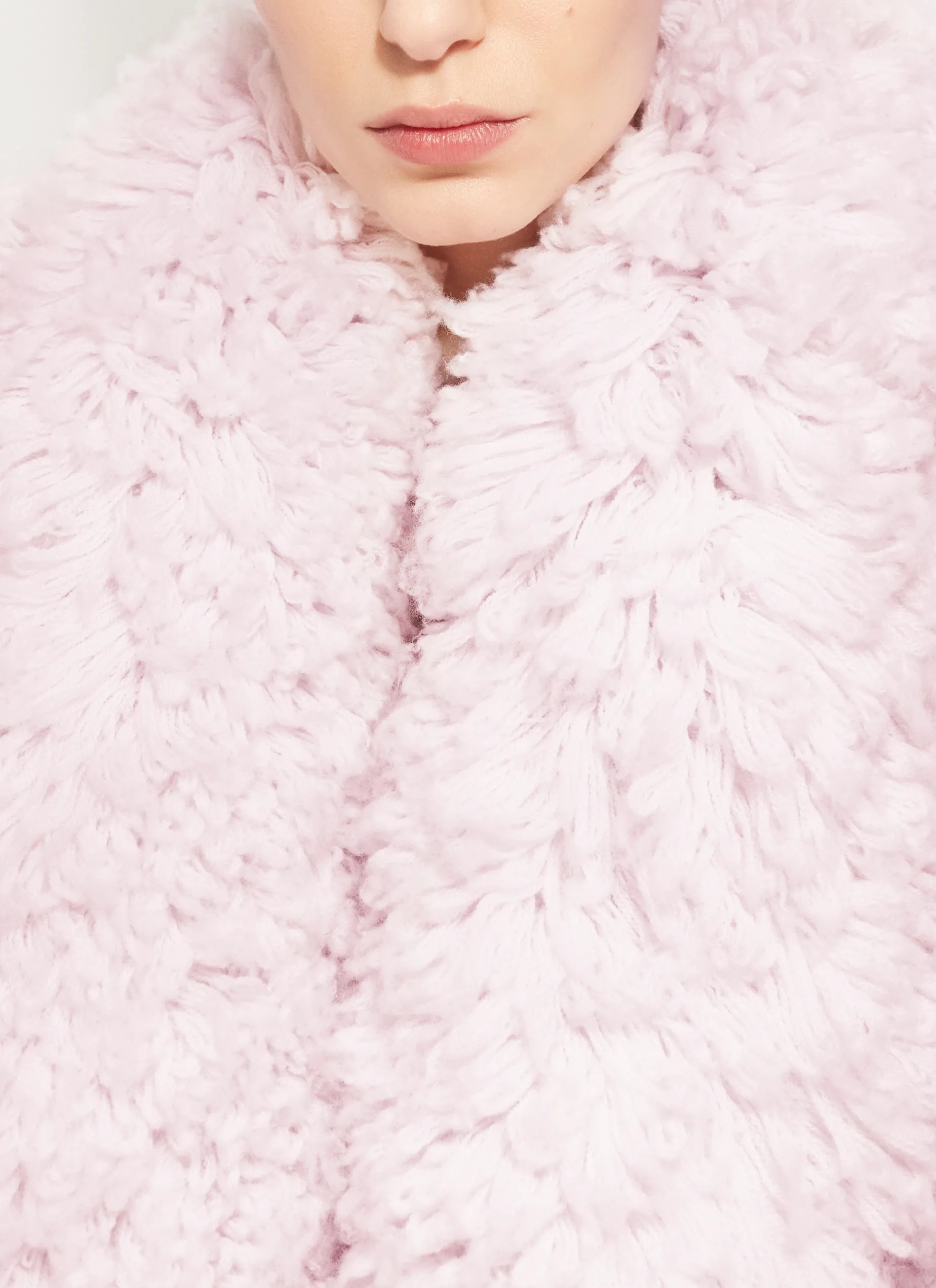 BUBBLE COAT IN KNITTED FUR