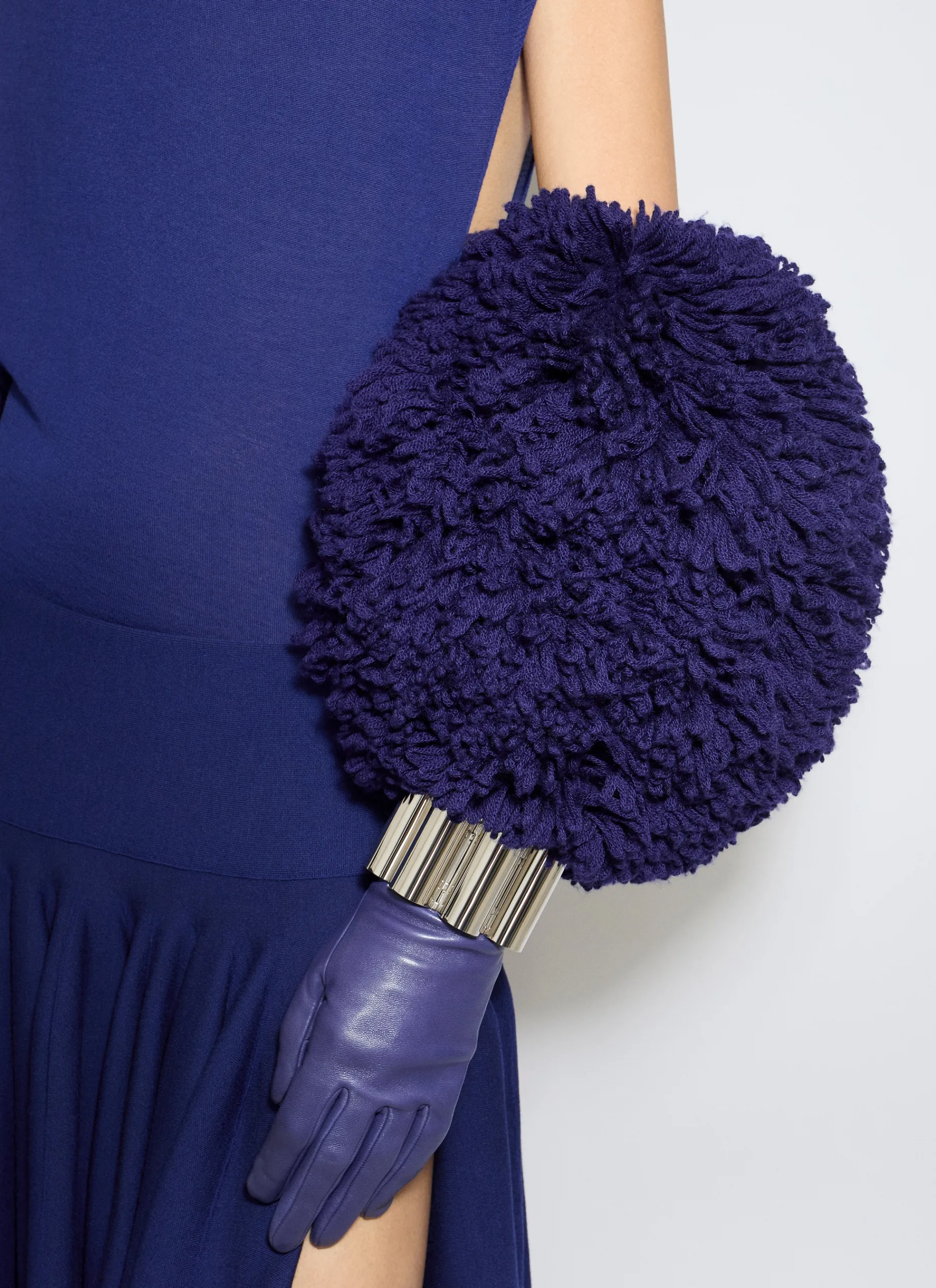 BUBBLE CUFFS IN KNITTED FUR
