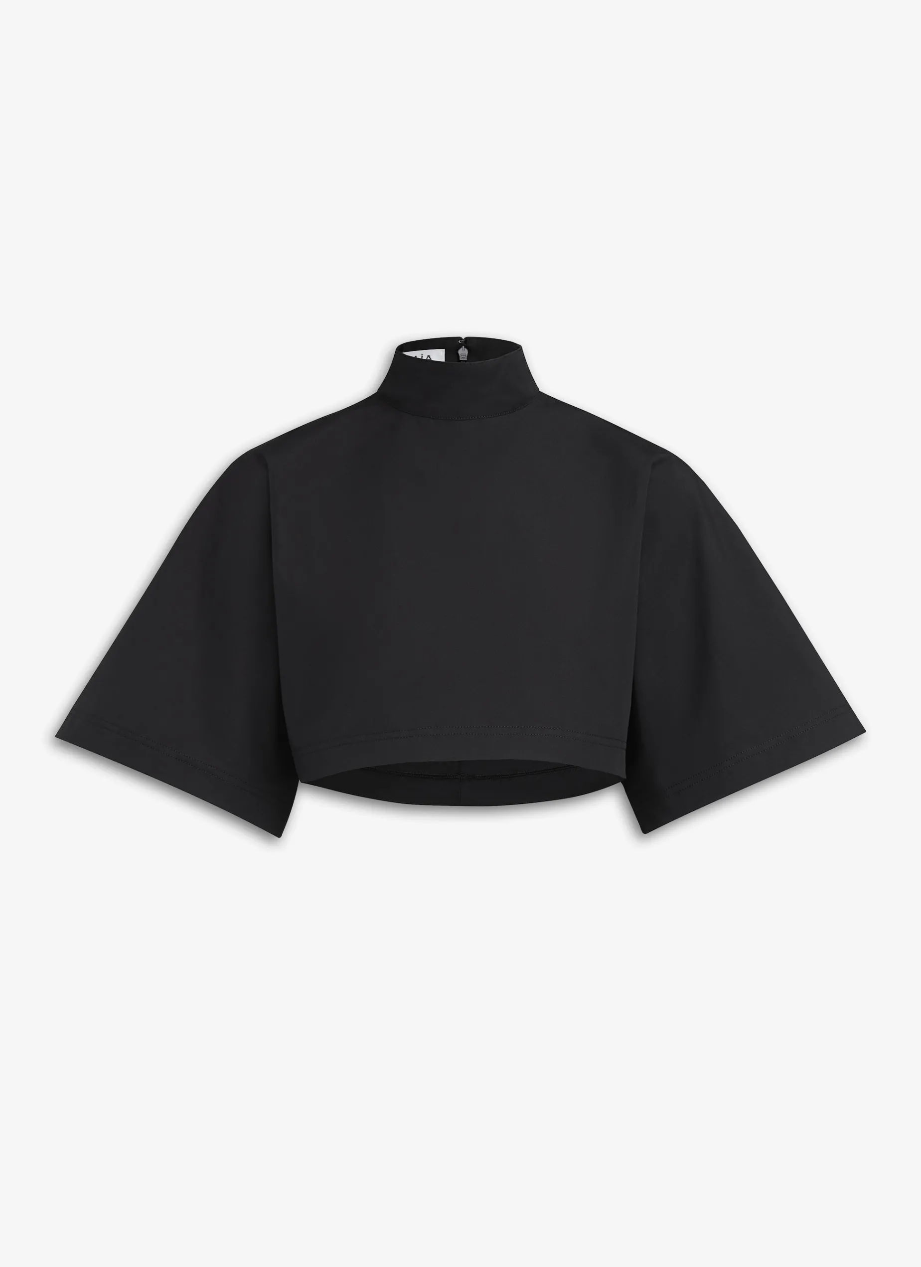 COTTON POPLIN HIGHNECK TOP