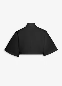 COTTON POPLIN HIGHNECK TOP