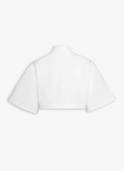 COTTON POPLIN HIGHNECK TOP