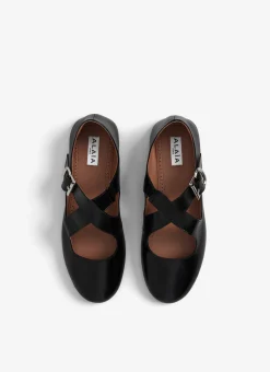 CRISS CROSS BALLET FLATS IN PATENT CALFSKIN