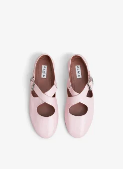 CRISS CROSS BALLET FLATS IN PATENT CALFSKIN