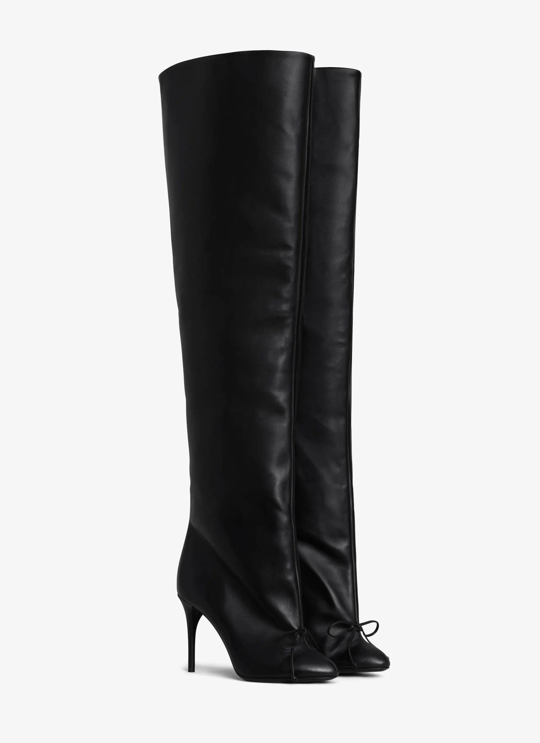 DECOLLETE OVER-THE-KNEE BOOTS IN CALFSKIN