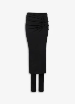 DRAPED SKIRT PANTS IN ULTRAFINE MERINO KNIT