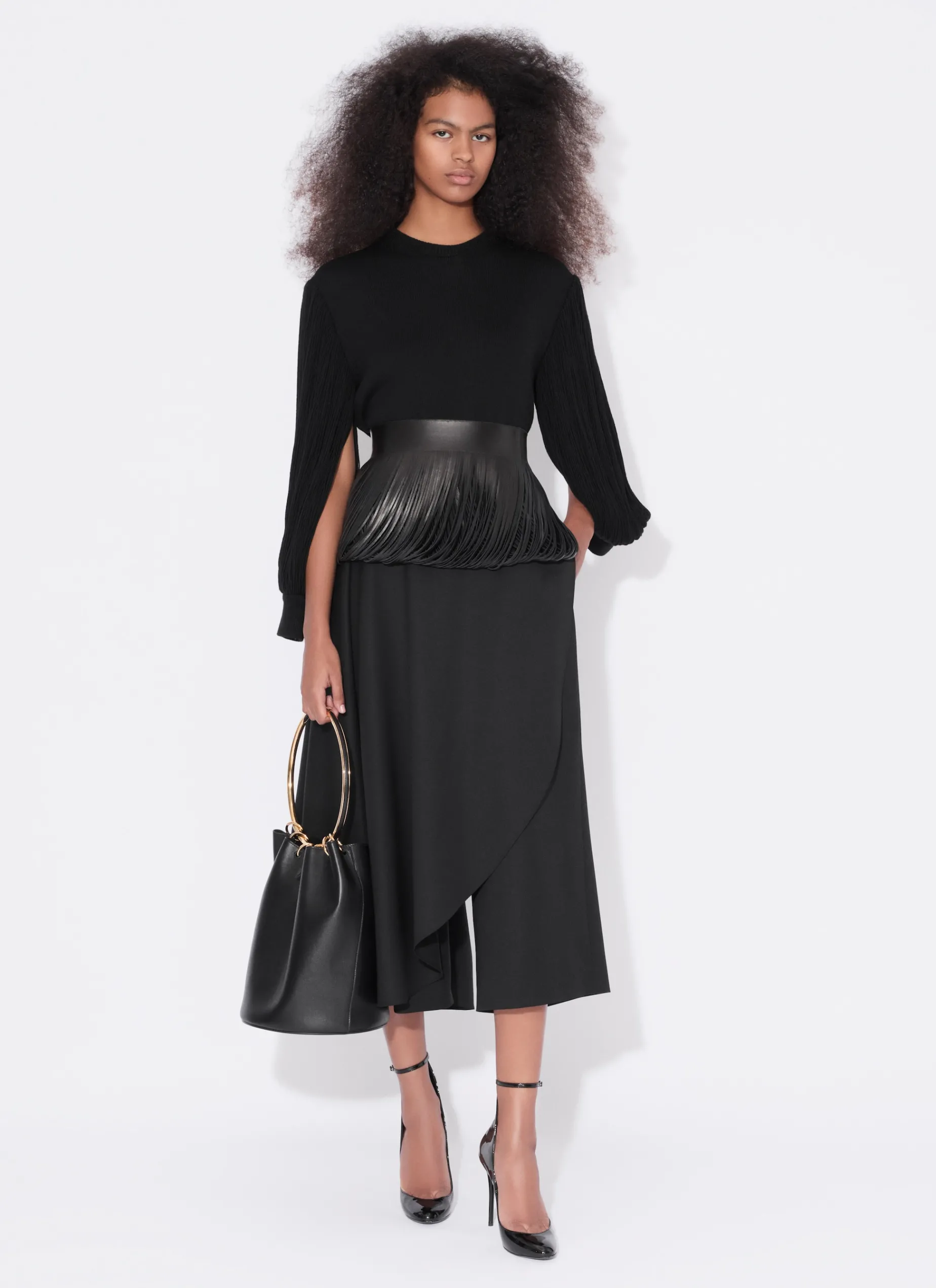FRINGED LEATHER BELT