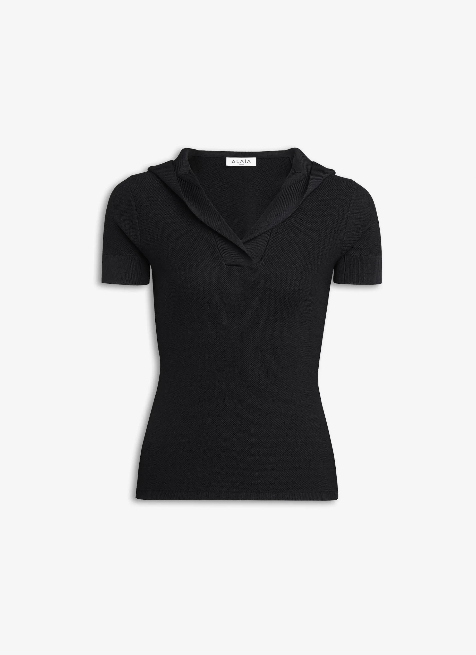 HOODED TOP IN PIQUE KNIT