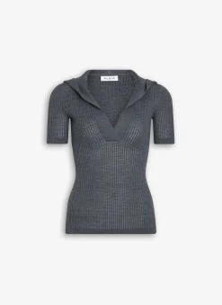 HOODED TOP IN PIQUE KNIT