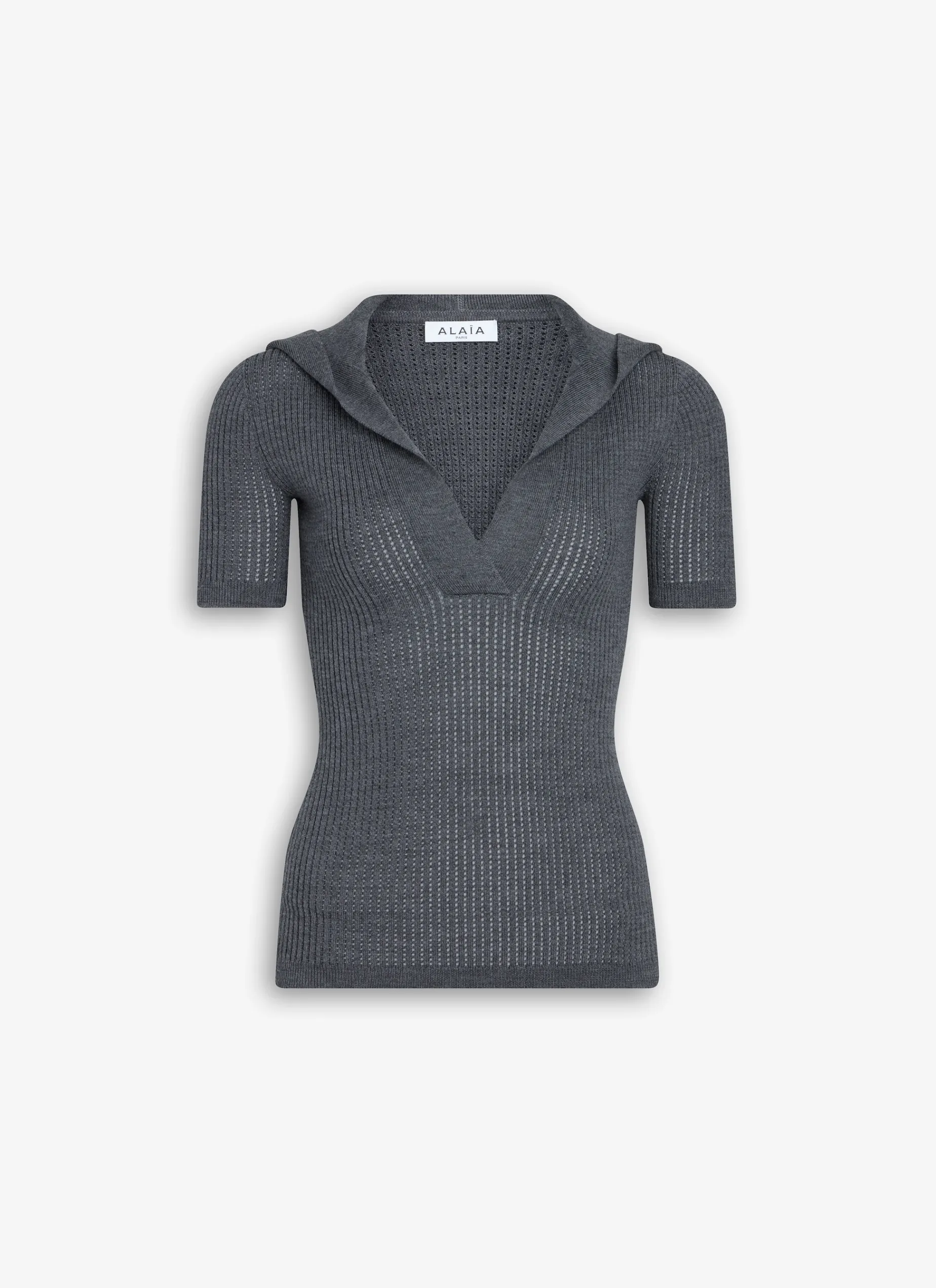 HOODED TOP IN PIQUE KNIT