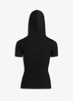 HOODED TOP IN PIQUE KNIT