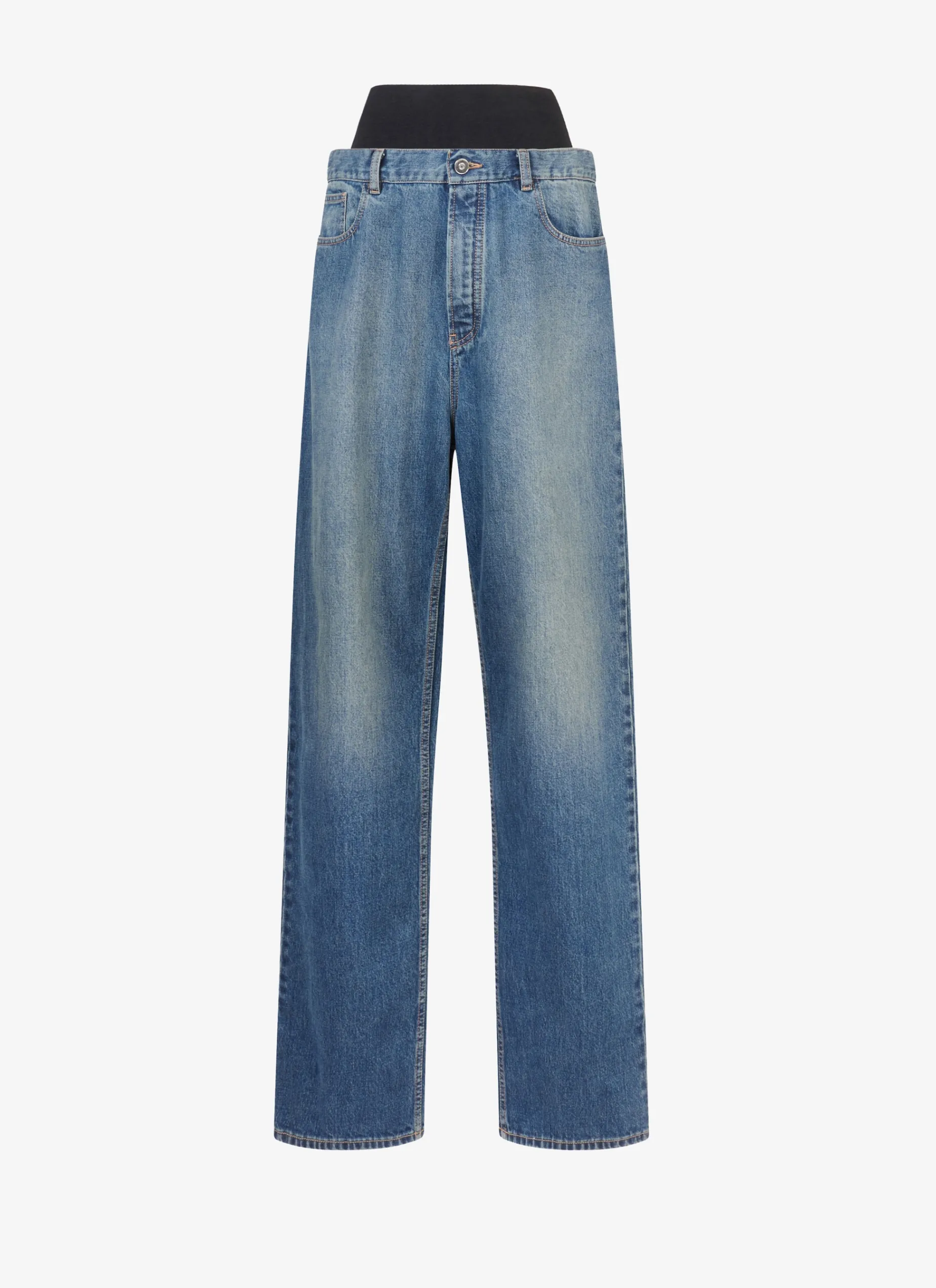 Knit Belt Denim Pant