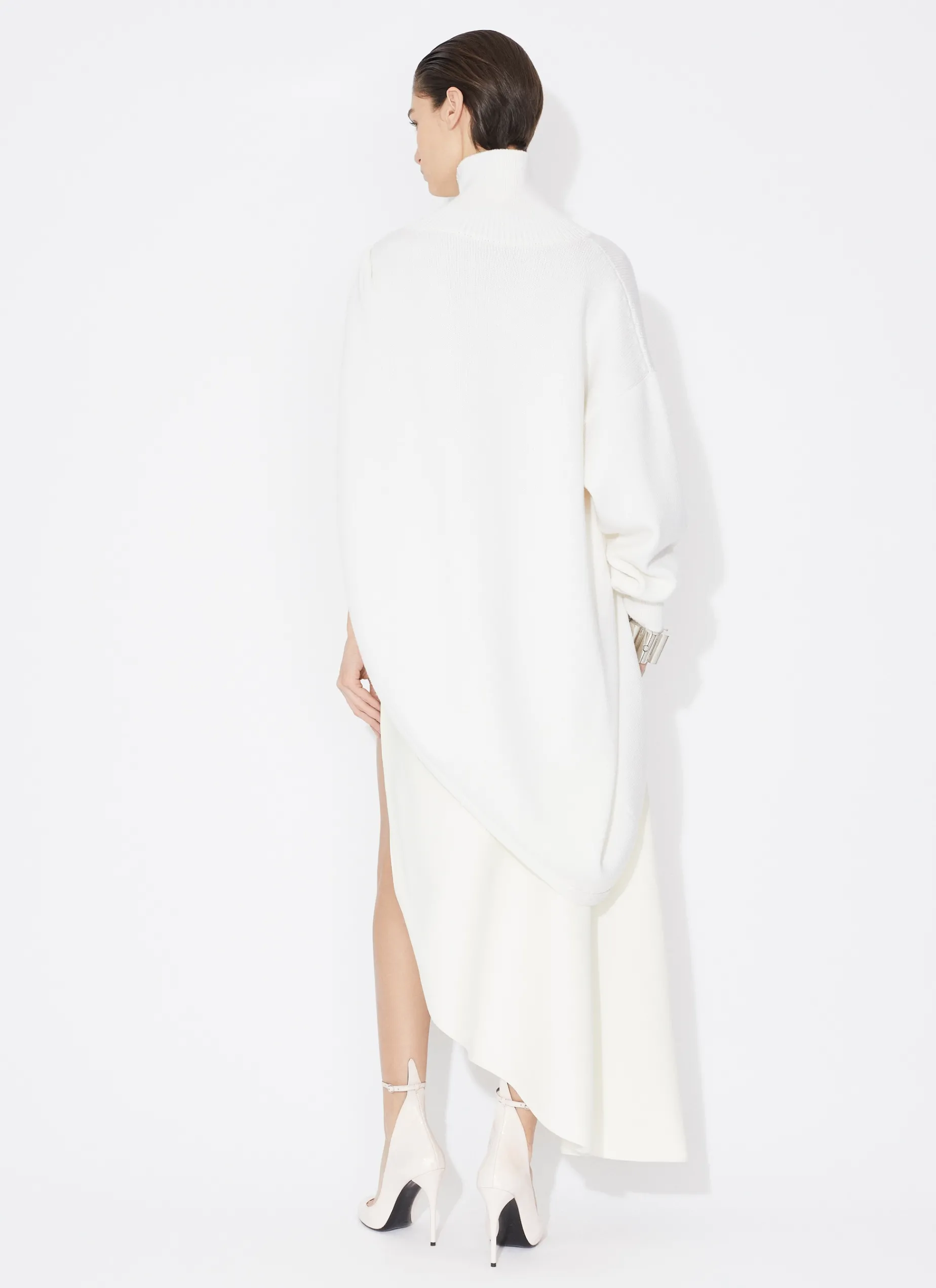 KNITTED ASYMMETRICAL CAPE JUMPER