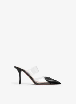 LE CŒUR MULES IN PATENT CALFSKIN