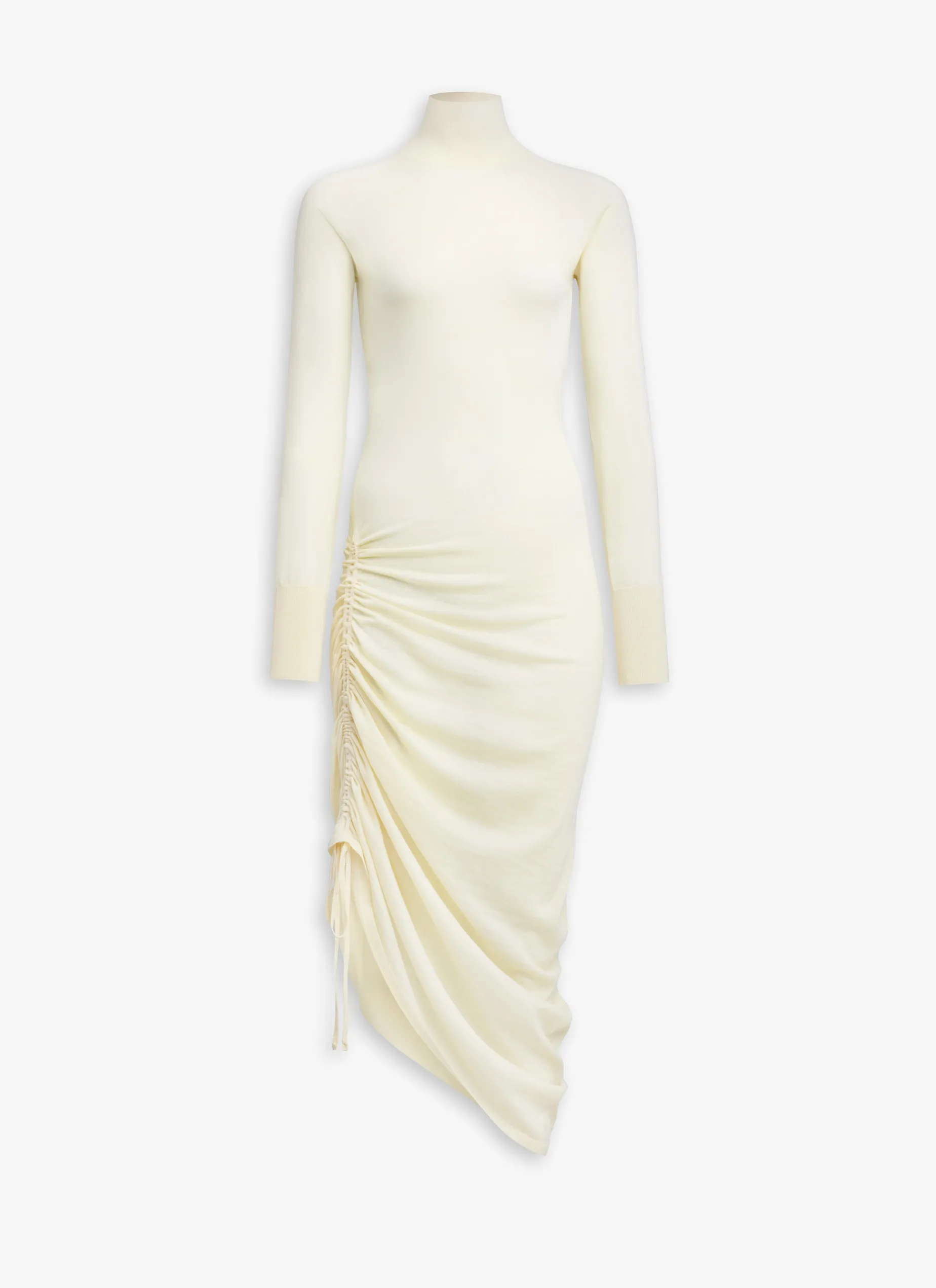 LONG SLEEVES DRAPED KNIT DRESS