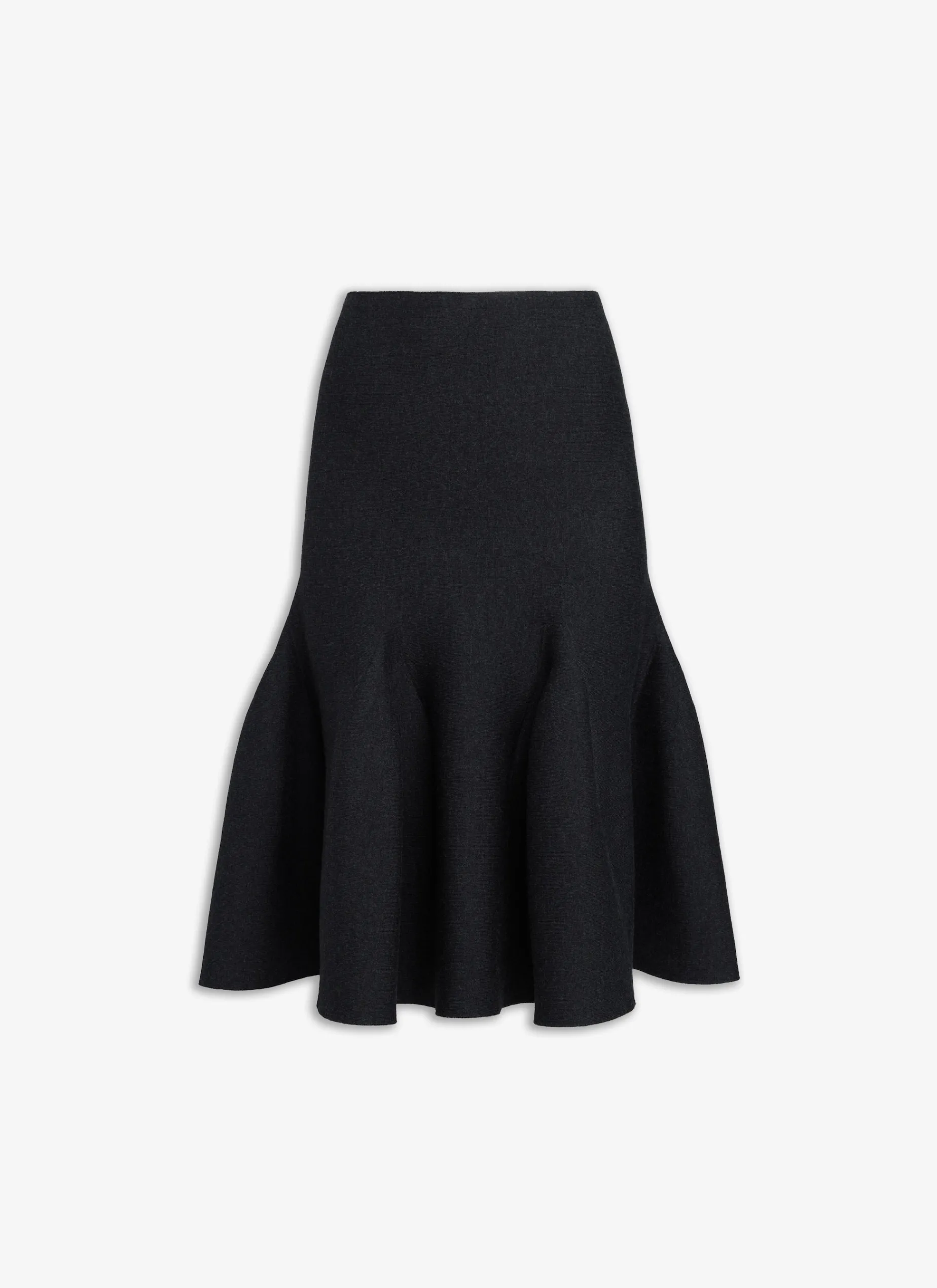 MIDI SKIRT IN SCULPTURAL GODET KNIT