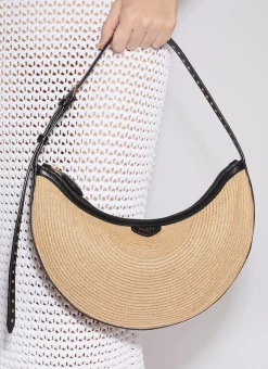 ONE PIECE DEMI LUNE BAG IN PAPER STRAW