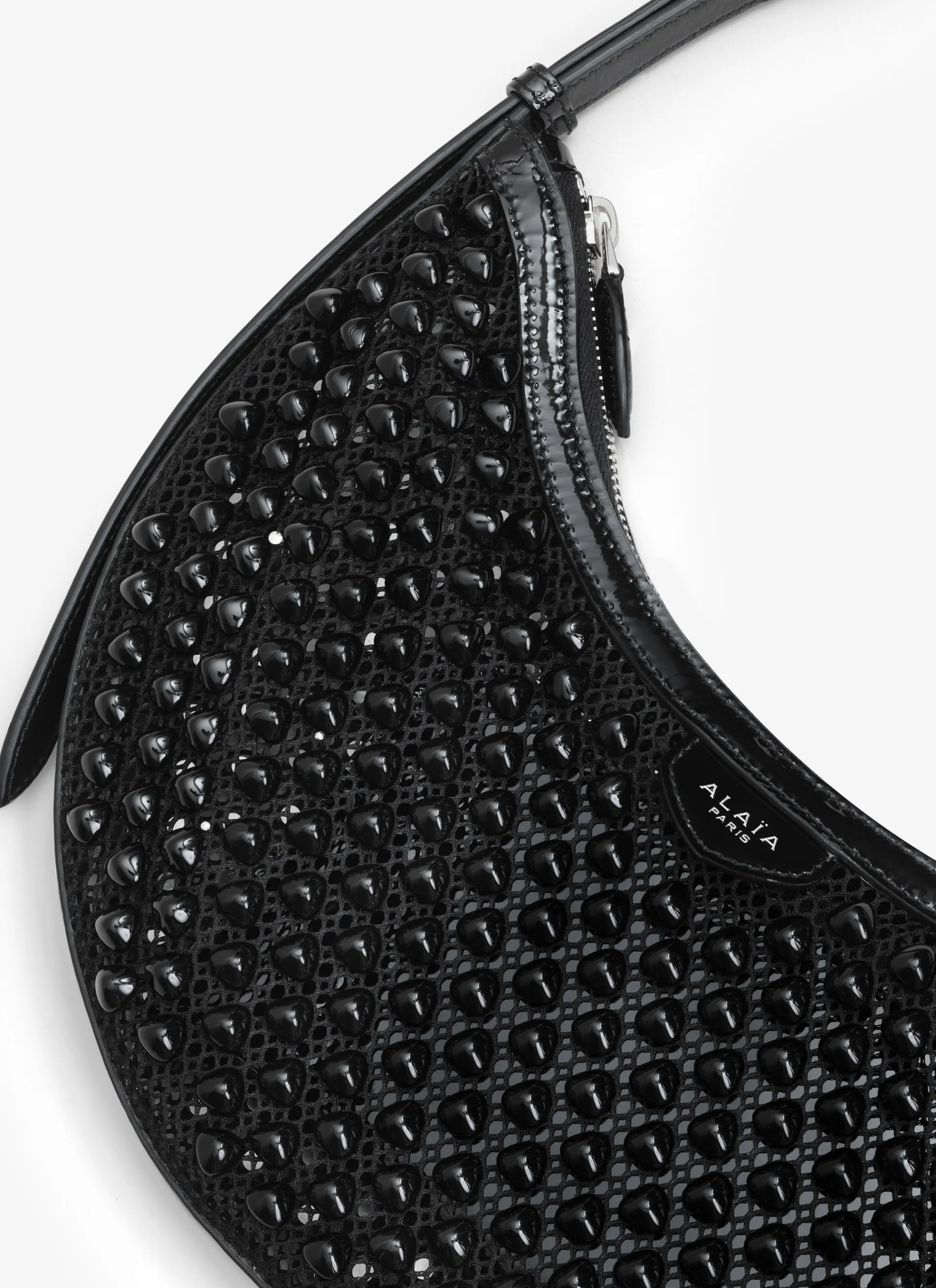 ONE PIECE DEMI LUNE BAG IN FISHNET PYRAMIDS