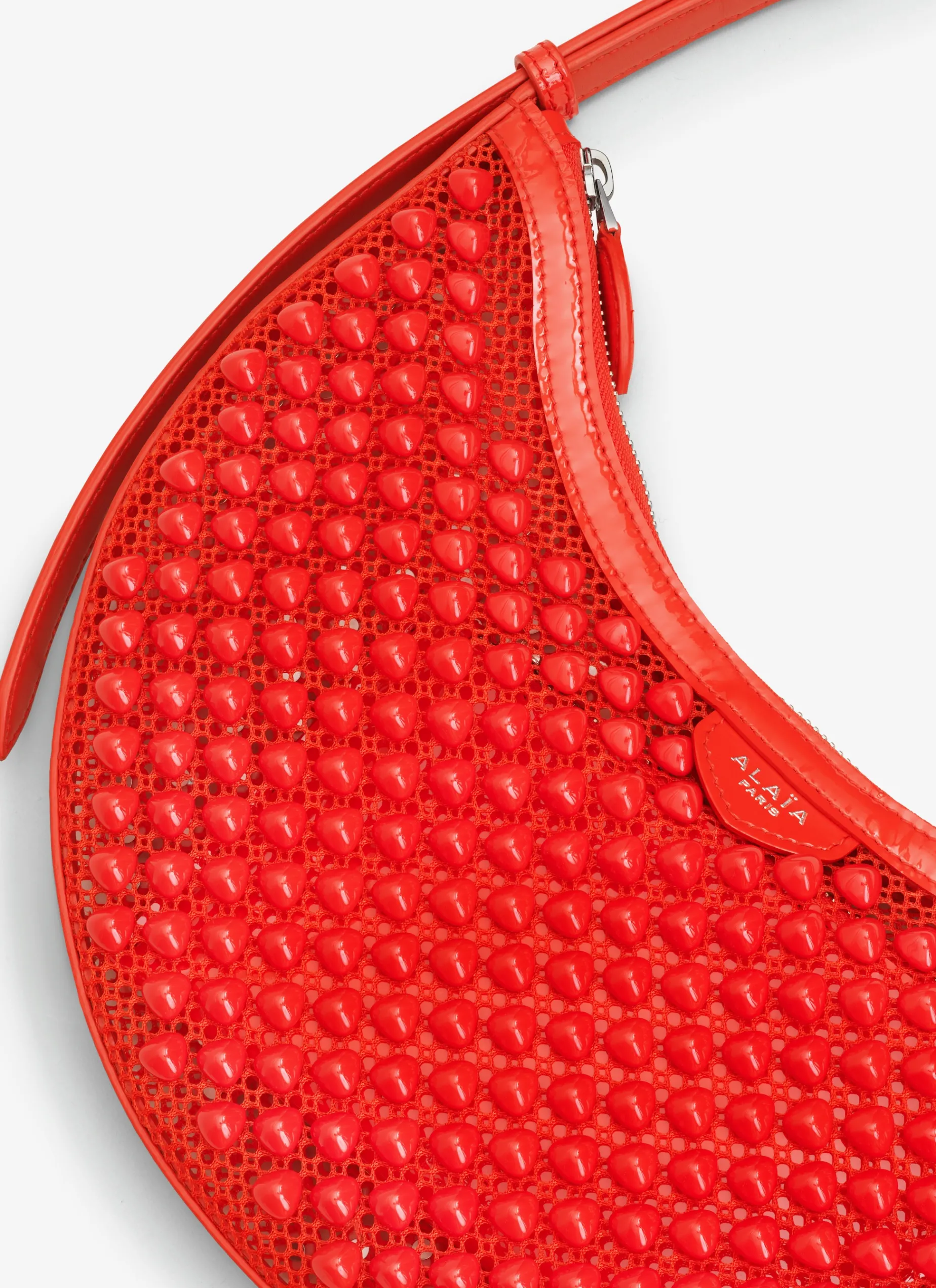 ONE PIECE DEMI LUNE BAG IN FISHNET PYRAMIDS