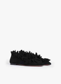 PETAL BALLET FLATS IN SUEDE GOATSKIN