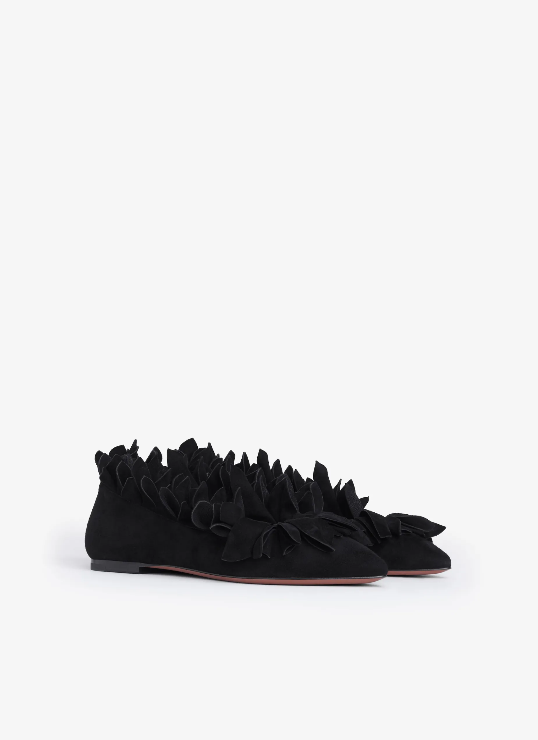PETAL BALLET FLATS IN SUEDE GOATSKIN
