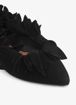PETAL BALLET FLATS IN SUEDE GOATSKIN