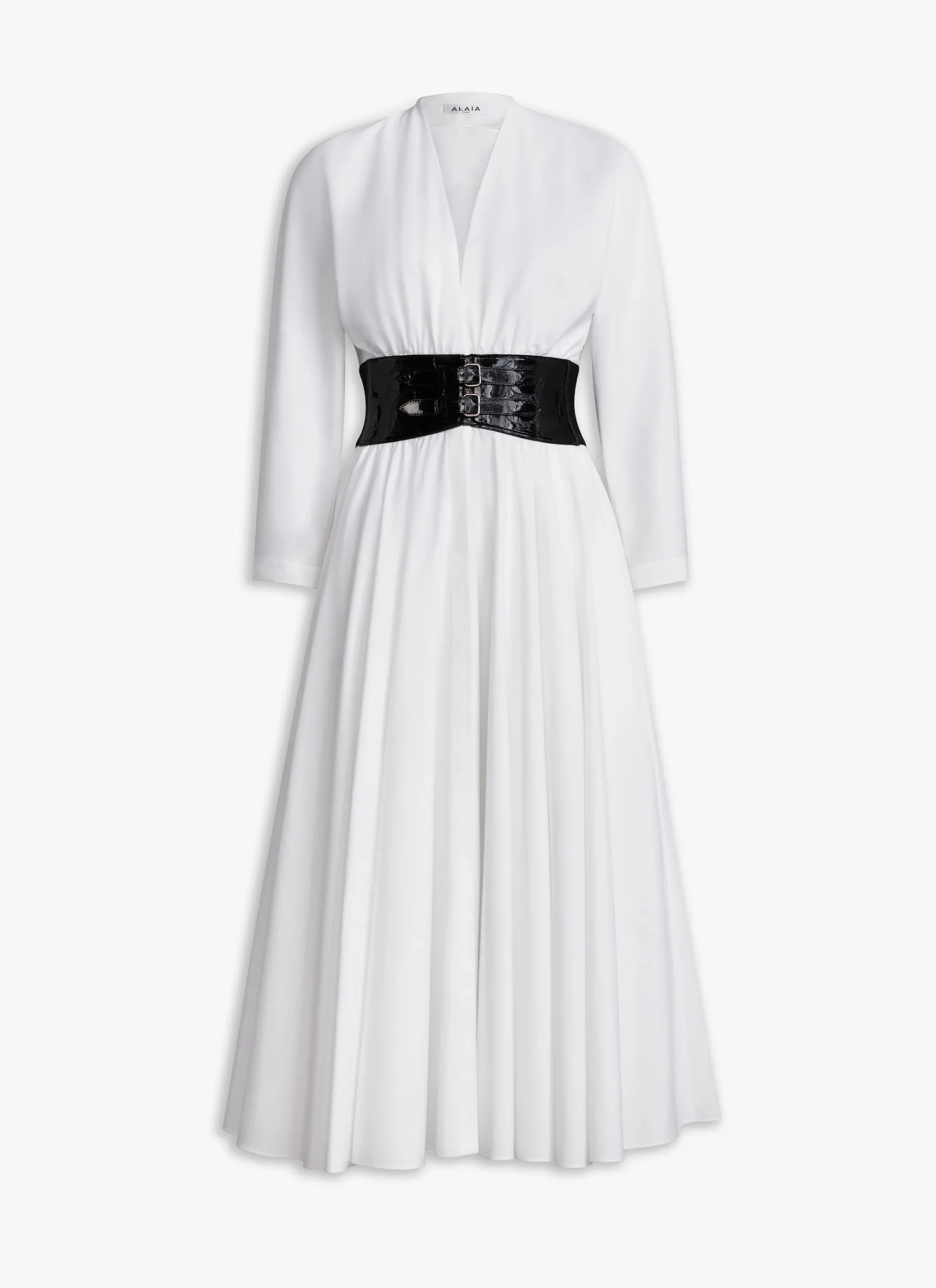 POPLIN CROSS BELT DRESS