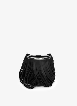 RING MINI BUCKET BAG IN FRINGED CALFSKIN