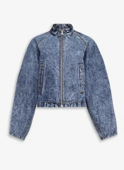 ROUND RACING JACKET IN SNOW DENIM