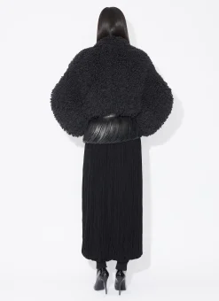SHORT JACKET IN KNITTED FUR