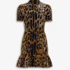 SKATER DRESS IN LEOPARD JACQUARD KNIT