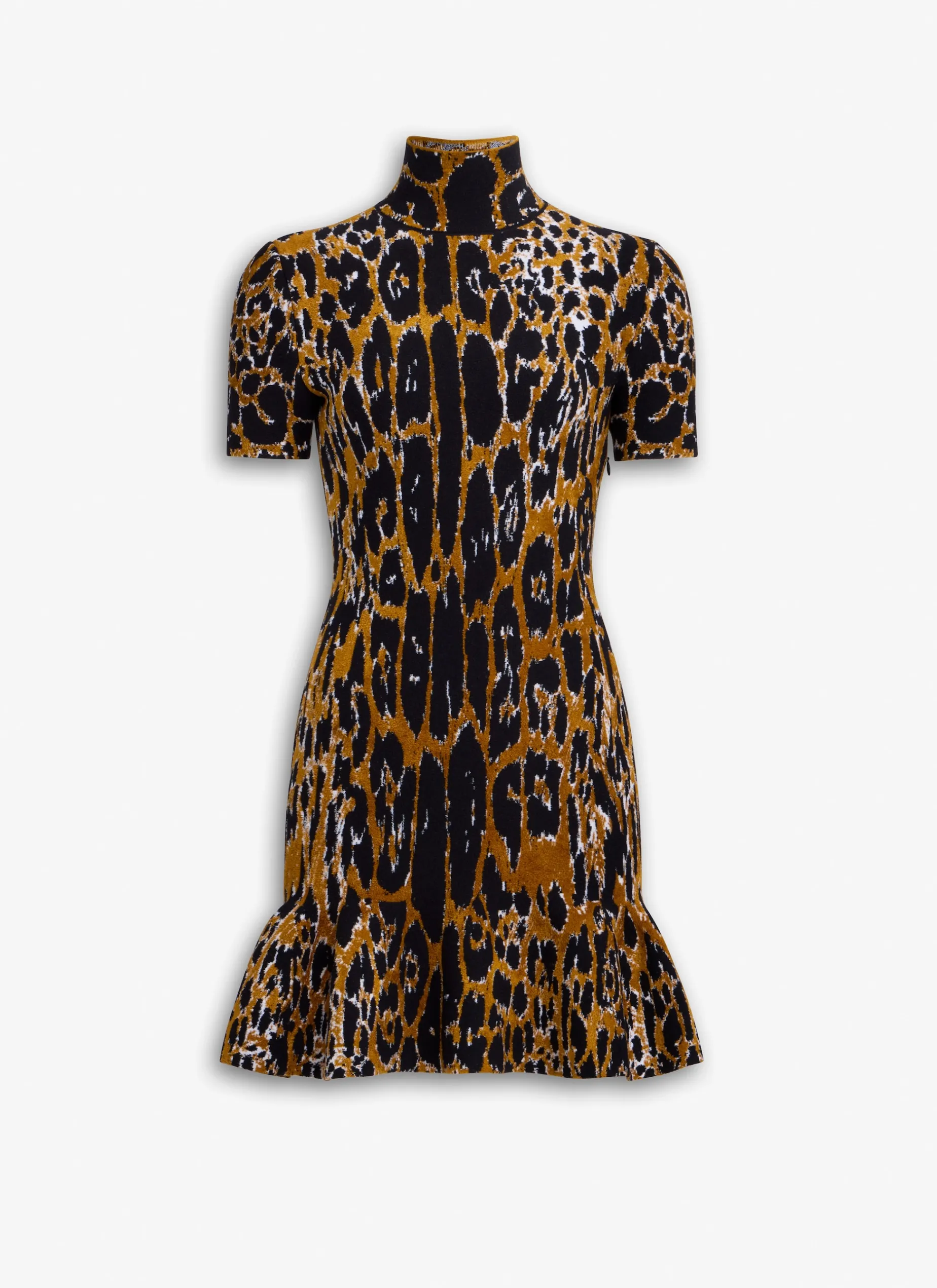 SKATER DRESS IN LEOPARD JACQUARD KNIT
