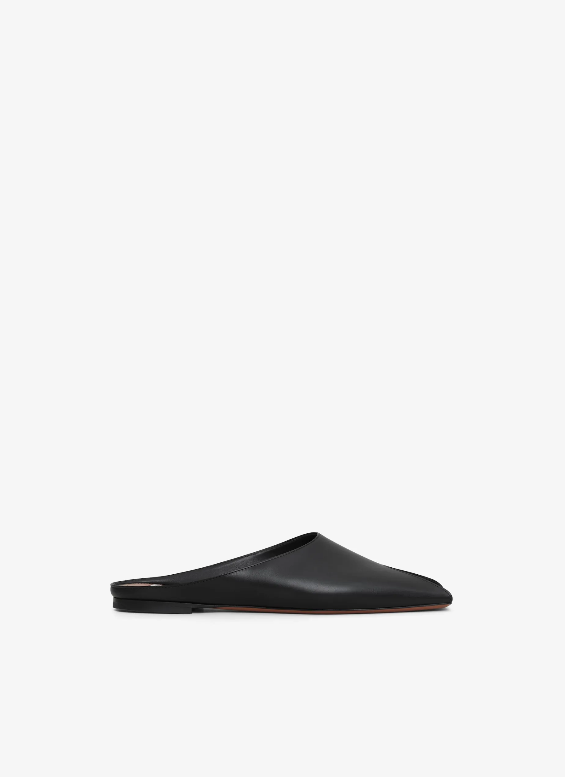SPIKE FLAT MULES IN CALFSKIN