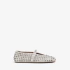 STRASS SUEDE BALLET FLATS