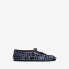 STRASS SUEDE BALLET FLATS