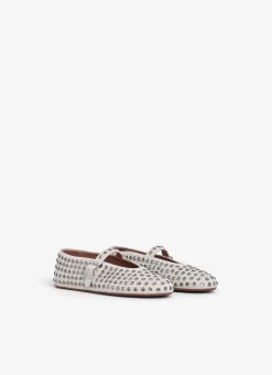 STRASS SUEDE BALLET FLATS