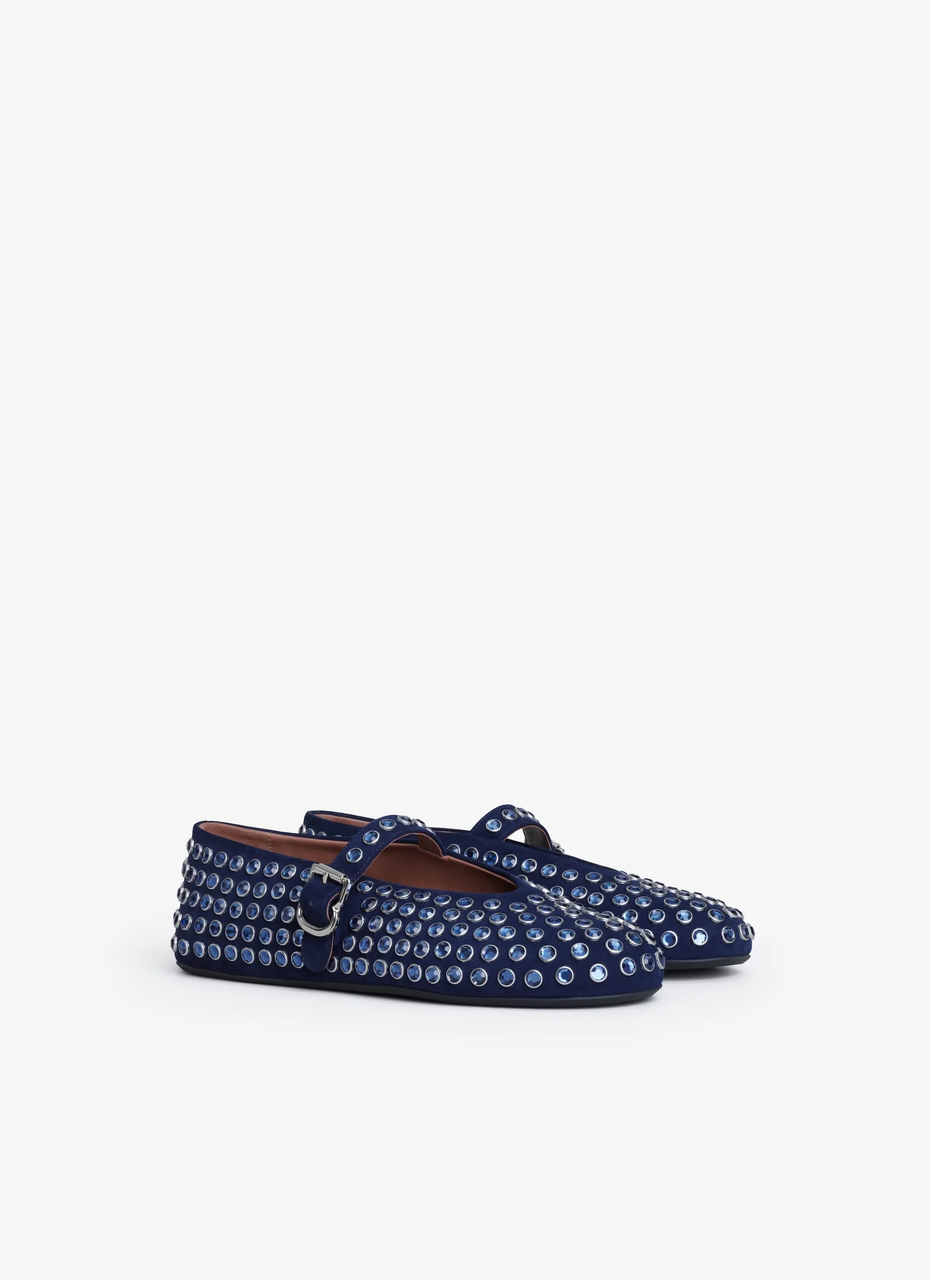 STRASS SUEDE BALLET FLATS