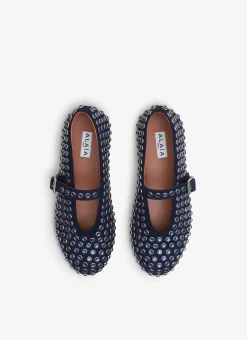 STRASS SUEDE BALLET FLATS