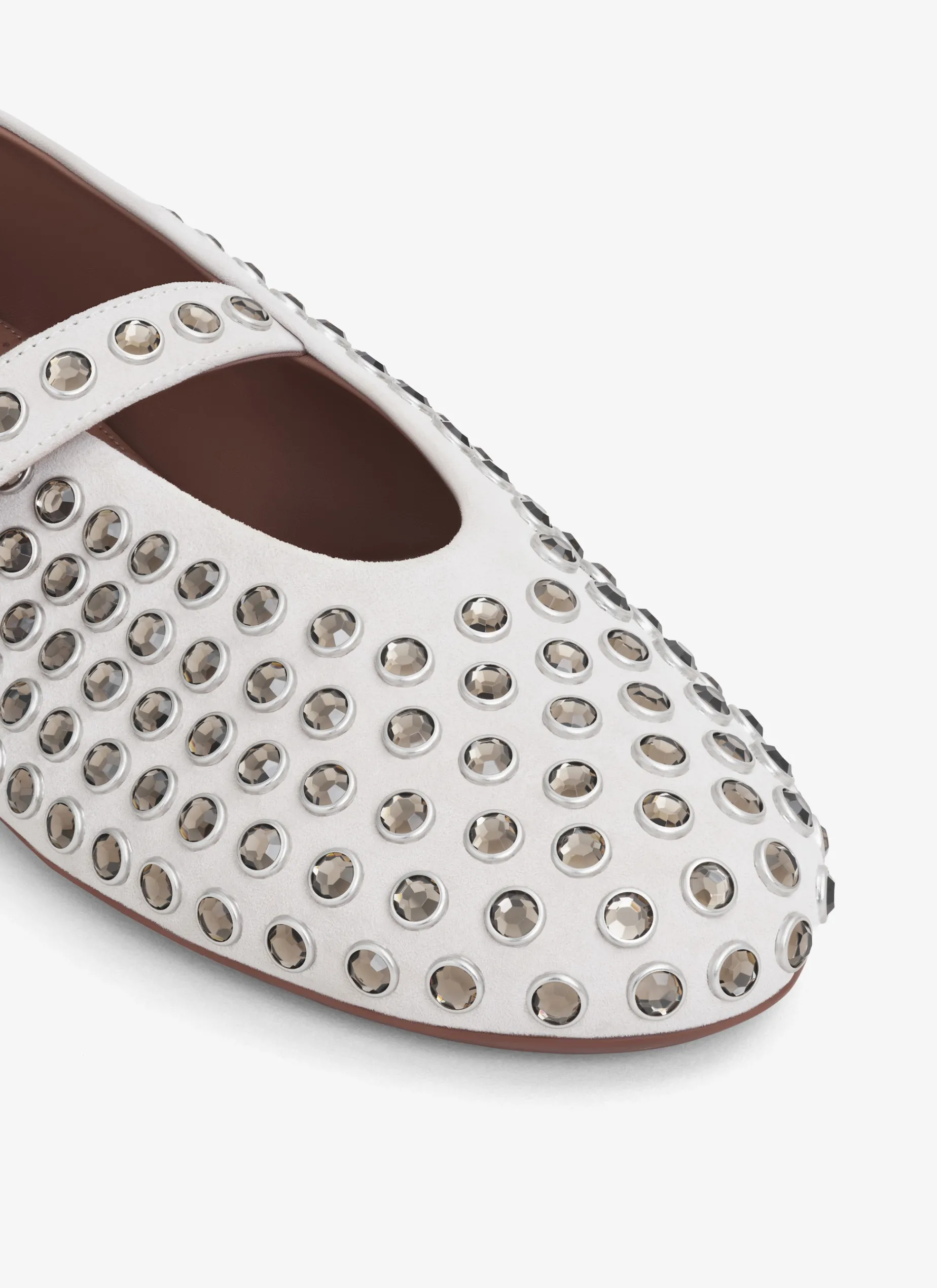 STRASS SUEDE BALLET FLATS