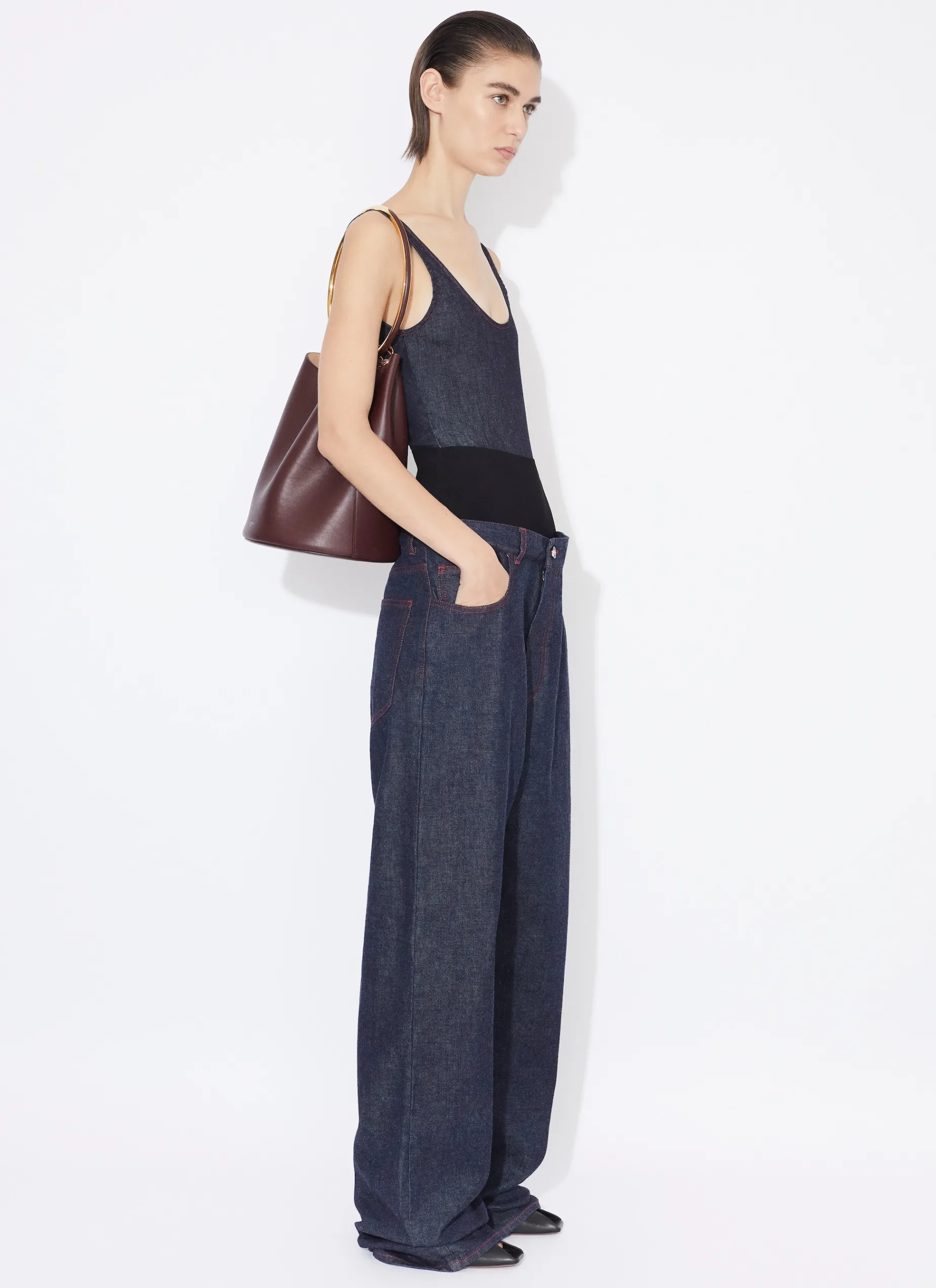 TANK BODY IN STRETCH DENIM