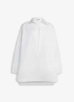 TUNIC SHIRT DRESS IN COTTON POPLIN