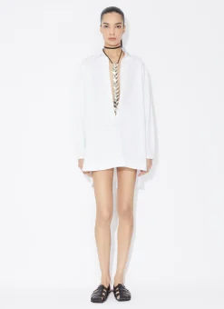 TUNIC SHIRT DRESS IN COTTON POPLIN